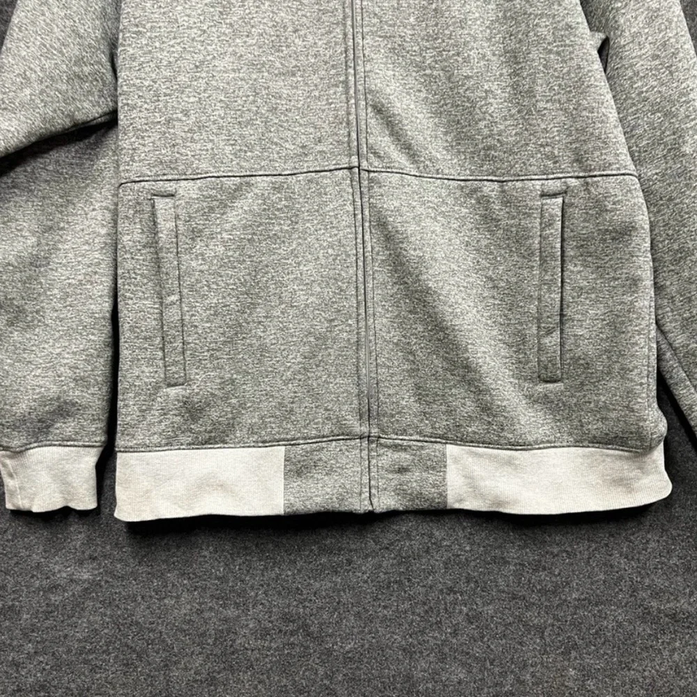 The North Face Men's Gray Fleece Full Zip Jacket with Shoulder Patch Logo Size L